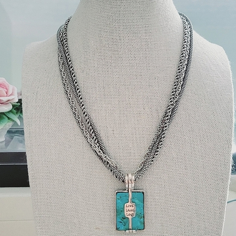 Silpada tree of life pendant quadruple strand chain necklace